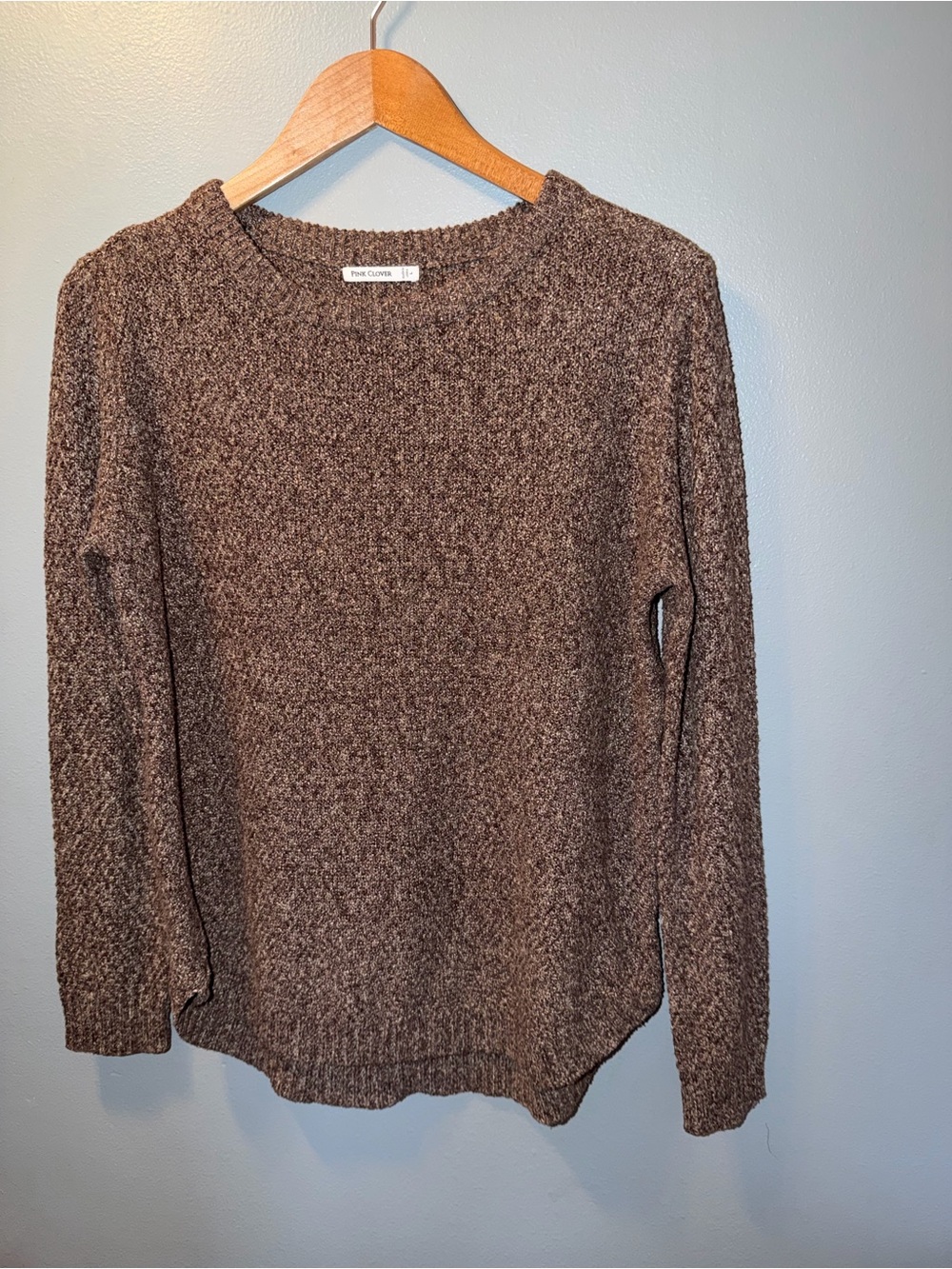 Pink Clover Brown Marled Crewneck Sweater